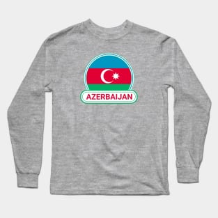 Azerbaijan Country Badge - Azerbaijan Flag Long Sleeve T-Shirt